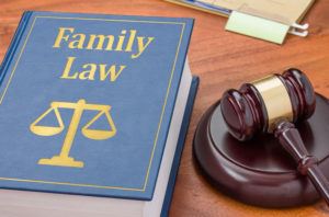 Family law book and gavel